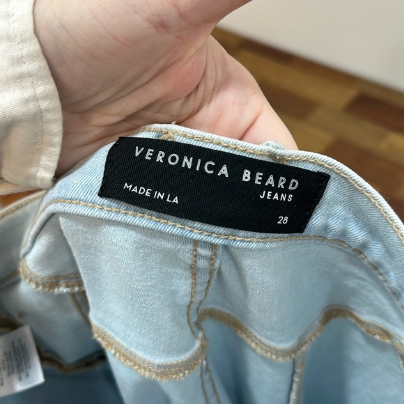 Veronica‎ Beard Womens Carson Ankle Flare Jeans 28 Light Wash High Rise Pocket - Picture 2 of 7